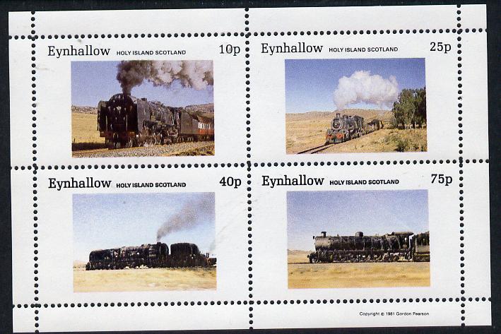 Eynhallow 1981 Steam Locos #01 perf  set of 4 values unmounted mint, stamps on , stamps on  stamps on railways