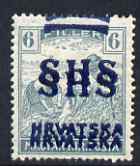 Yugoslavia - Croatia 1918 Harvesters 6f with Hrvatska SHS opt doubled mounted mint SG 58var, stamps on 