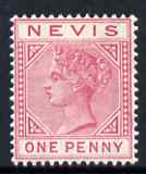 Nevis 1882-90 QV Crown CA 1d carmine fine mounted mint SG27a