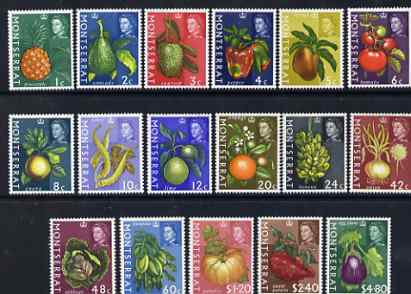 Montserrat 1965 Fruit & Plants definitive set of 17 values complete unmounted mint, SG 160-65, stamps on flowers, stamps on fruit