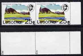 Lesotho 1980-81 25s on 25c with superb surcharge set-off on gummed side unmounted mint, as SG 412A, stamps on , stamps on  stamps on national parks, stamps on  stamps on 