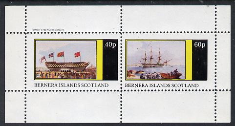 Bernera 1982 Paintings of Tall Ships (HMS Victory) perf  set of 2 values (40p & 60p) unmounted mint, stamps on , stamps on  stamps on arts, stamps on  stamps on ships, stamps on  stamps on nelson, stamps on  stamps on victory