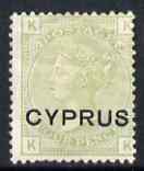 Cyprus 1880 QV 4d sage green plate 16 mounted mint, SG 4, stamps on , stamps on  stamps on , stamps on  stamps on  kg5 , stamps on  stamps on 