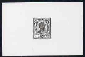 Indian States - Barwani 1932  Die proof of 1/2a in black on white card, as SG33, stamps on , stamps on  stamps on , stamps on  stamps on  kg5 , stamps on  stamps on 