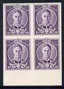 Great Britain 1937 KG6 Waterlow full-face undenominated essay in violet, imperf block of 4 unmounted mint