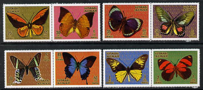 Ajman 1971 Butterflies set of 8 unmounted mint (Mi 747-54) , stamps on , stamps on  stamps on butterflies