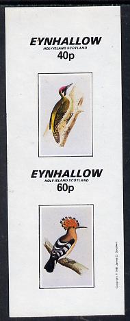 Eynhallow 1981 Birds #04 (Woodpecker & Hoopoe) imperf  set of 2 values (40p & 60p) unmounted mint, stamps on , stamps on  stamps on birds    woodpecker    hoopoe