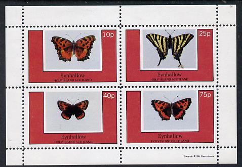 Eynhallow 1981 Butterflies perf set of 4 values unmounted mint, stamps on , stamps on  stamps on butterflies