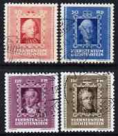 Liechtenstein 1942 Portraits set of 4 complete very fine cds used, SG 210-13, stamps on , stamps on  stamps on liechtenstein 1942 portraits set of 4 complete very fine cds used, stamps on  stamps on  sg 210-13