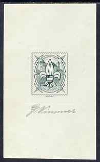 Liechtenstein 1960\D5s Scout ESSAY produced by G Wimmer and signed, stamps on scouts