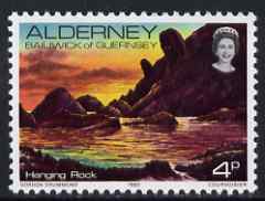 Guernsey - Alderney 1983-93 Hanging Rock 4p unmounted mint SG A2, stamps on tourism, stamps on 