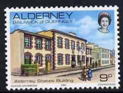 Guernsey - Alderney 1983-93 States Building 9p unmounted mint SG A3, stamps on tourism, stamps on building