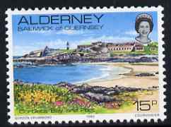 Guernsey - Alderney 1983-93 Corblets Bay & Fort 15p unmounted mint SG A9, stamps on , stamps on  stamps on tourism, stamps on  stamps on forts