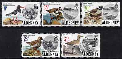 Guernsey - Alderney 1984 Birds perf set of 5 unmounted mint SG A13-17, stamps on , stamps on  stamps on birds