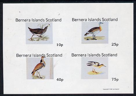 Bernera 1981 Waders imperf  set of 4 values (10p to 75p) unmounted mint, stamps on birds