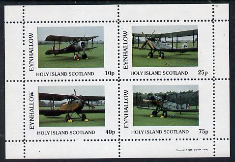 Eynhallow 1981 Bi-Planes #2 perf  set of 4 values (10p to 75p) unmounted mint, stamps on , stamps on  stamps on aviation