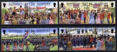 Guernsey - Alderney 2000 Garrison Island (4th series) perf set of 8 (4 se-tenant pairs) unmounted mint, SG A154-61, stamps on , stamps on  stamps on militaria, stamps on  stamps on boxing, stamps on  stamps on music, stamps on  stamps on dancing, stamps on  stamps on 