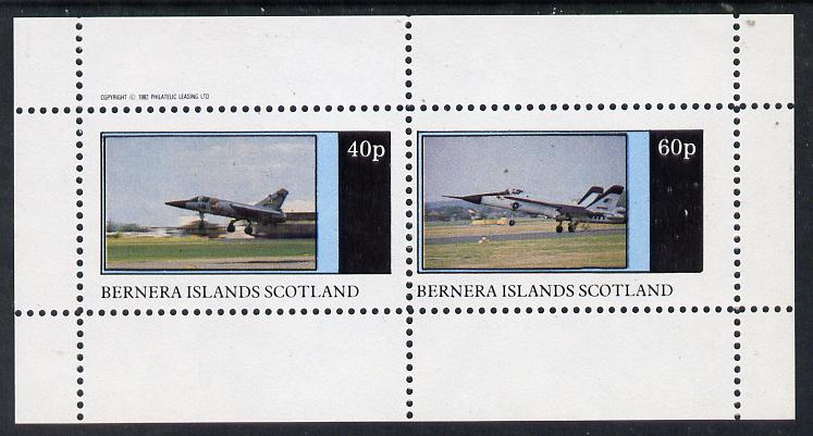 Bernera 1982 Military Jets perf  set of 2 values (40p & 60p) unmounted mint, stamps on , stamps on  stamps on aviation