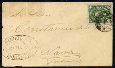 Mexico 1886 neat cover to Nava, stamps on , stamps on  stamps on mexico 1886 neat cover to nava