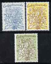 Czechoslovakia set of 3 undenominated essays showing Flowers, unmounted mint, stamps on flowers