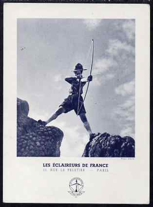 France 1939 Scout Archer postal card unused and very fine, stamps on , stamps on  stamps on scouts, stamps on  stamps on archery
