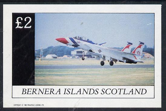 Bernera 1982 Military Jets imperf deluxe sheet (£2 value) unmounted mint, stamps on aviation