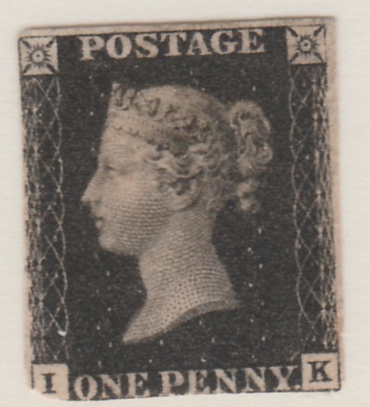 Great Britain 1840 1d black plate 5 lettered IK cut into at lower left corner and is thinned complete with Sismondo certificate stating it to be genuine and unused which ..., stamps on , stamps on  qv , stamps on 