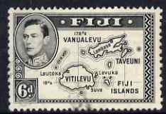 Fiji 1938-55 KG6 6d die I very lightly cancelled SG 260, stamps on , stamps on  kg6 , stamps on maps