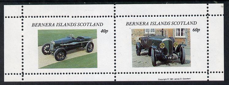 Bernera 1981 Vintage Cars perf  set of 2 values (40p & 60p) unmounted mint, stamps on , stamps on  stamps on cars