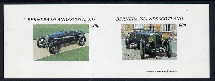 Bernera 1981 Vintage Cars imperf  set of 2 values (40p & 60p) unmounted mint, stamps on cars