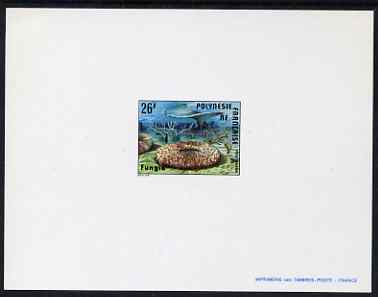 French Polynesia 1978 Coral (1st series) 26f deluxe die proof in isued colours on glazed card, as SG274, stamps on , stamps on  stamps on marine life, stamps on  stamps on coral