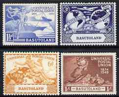 Basutoland 1949 KG6 75th Anniversary of Universal Postal Union set of 4 mounted mint, SG38-41, stamps on , stamps on  stamps on , stamps on  stamps on  kg6 , stamps on  stamps on  upu , stamps on  stamps on 