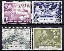 Sierra Leone 1949 KG6 75th Anniversary of Universal Postal Union set of 4 mounted mint, SG 205-208, stamps on , stamps on  stamps on , stamps on  stamps on  kg6 , stamps on  stamps on  upu , stamps on  stamps on 