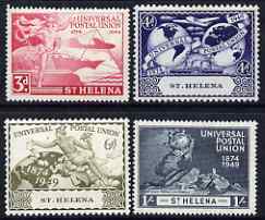 St Helena 1949 KG6 75th Anniversary of Universal Postal Union set of 4 mounted mint, SG 145-48, stamps on , stamps on  stamps on , stamps on  stamps on  kg6 , stamps on  stamps on  upu , stamps on  stamps on 