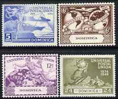 Dominica 1949 KG6 75th Anniversary of Universal Postal Union set of 4 mounted mint, SG114-17, stamps on , stamps on  stamps on , stamps on  stamps on  kg6 , stamps on  stamps on  upu , stamps on  stamps on 