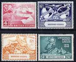 British Guiana 1949 KG6 75th Anniversary of Universal Postal Union set of 4 mounted mint, SG 324-7, stamps on , stamps on  kg6 , stamps on  upu , stamps on 