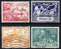 British Guiana 1949 KG6 75th Anniversary of Universal Postal Union set of 4 fine cds used SG 324-7, stamps on , stamps on  kg6 , stamps on  upu , stamps on 