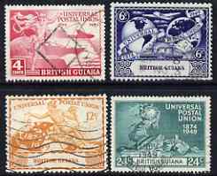 British Guiana 1949 KG6 75th Anniversary of Universal Postal Union set of 4 fine cds used SG 324-7, stamps on , stamps on  stamps on , stamps on  stamps on  kg6 , stamps on  stamps on  upu , stamps on  stamps on 