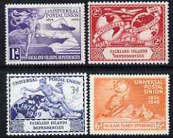 Falkland Islands Dependencies 1949 KG6 75th Anniversary of Universal Postal Union set of 4 mounted mint, SG G21-4, stamps on , stamps on  stamps on , stamps on  stamps on  kg6 , stamps on  stamps on  upu , stamps on  stamps on 