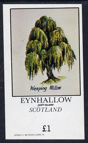 Eynhallow 1982 Trees (Weeping Willow) imperf souvenir sheet (£1 value) unmounted mint, stamps on trees