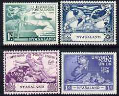 Nyasaland 1949 KG6 75th Anniversary of Universal Postal Union set of 4 mounted mint, SG 163-6, stamps on , stamps on  stamps on , stamps on  stamps on  kg6 , stamps on  stamps on  upu , stamps on  stamps on 