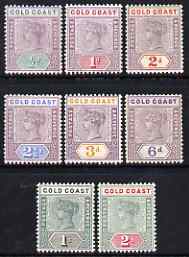Gold Coast 1898 QV set to 2s mounted mint and fresh SG26-32 cat 107, stamps on , stamps on  stamps on , stamps on  stamps on  qv , stamps on  stamps on 