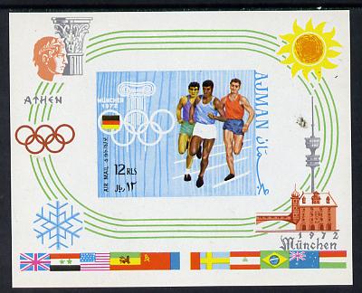 Ajman 1970 Olympics imperf m/sheet unmounted mint (Mi BL 195B) , stamps on , stamps on  stamps on sport     olympics    running