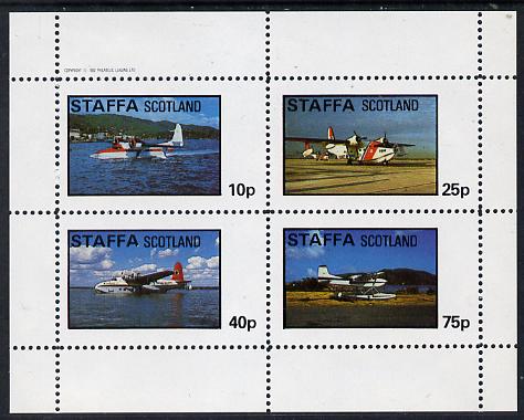 Staffa 1982 Sea Planes perf  set of 4 values (10p to 75p) unmounted mint, stamps on aviation    seaplanes