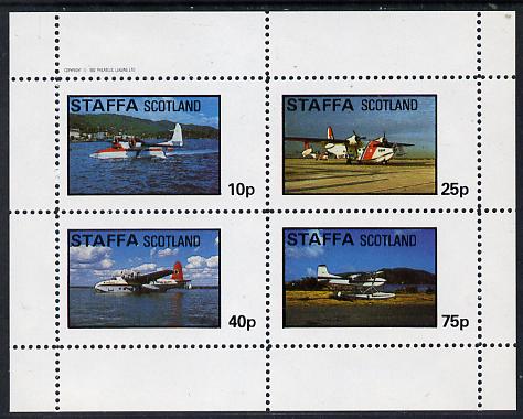 Staffa 1982 Sea Planes perf  set of 4 values (10p to 75p) unmounted mint, stamps on , stamps on  stamps on aviation    seaplanes