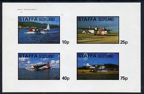 Staffa 1982 Sea Planes imperf  set of 4 values (10p to 75p) unmounted mint, stamps on , stamps on  stamps on aviation    seaplanes