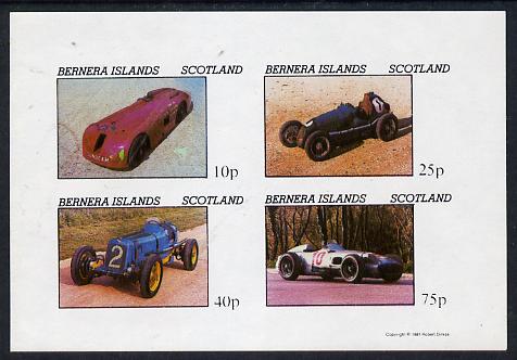 Bernera 1981 Early Racing Cars imperf  set of 4 values (imprint in lower margin) unmounted mint, stamps on cars    racing cars   sport    sunbeam 