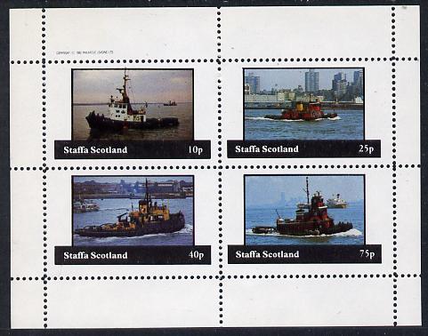 Staffa 1982 Tugs perf  set of 4 values (10p to 75p) unmounted mint, stamps on , stamps on  stamps on ships