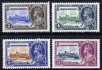 British Honduras 1935 KG5 Silver Jubilee set of 4, mounted mint SG 143-6, stamps on , stamps on  kg5 , stamps on silver jubilee, stamps on castles