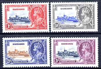Barbados 1935 KG5 Silver Jubilee set of 4 mounted mint SG 241-4, stamps on , stamps on  kg5 , stamps on silver jubilee, stamps on castles